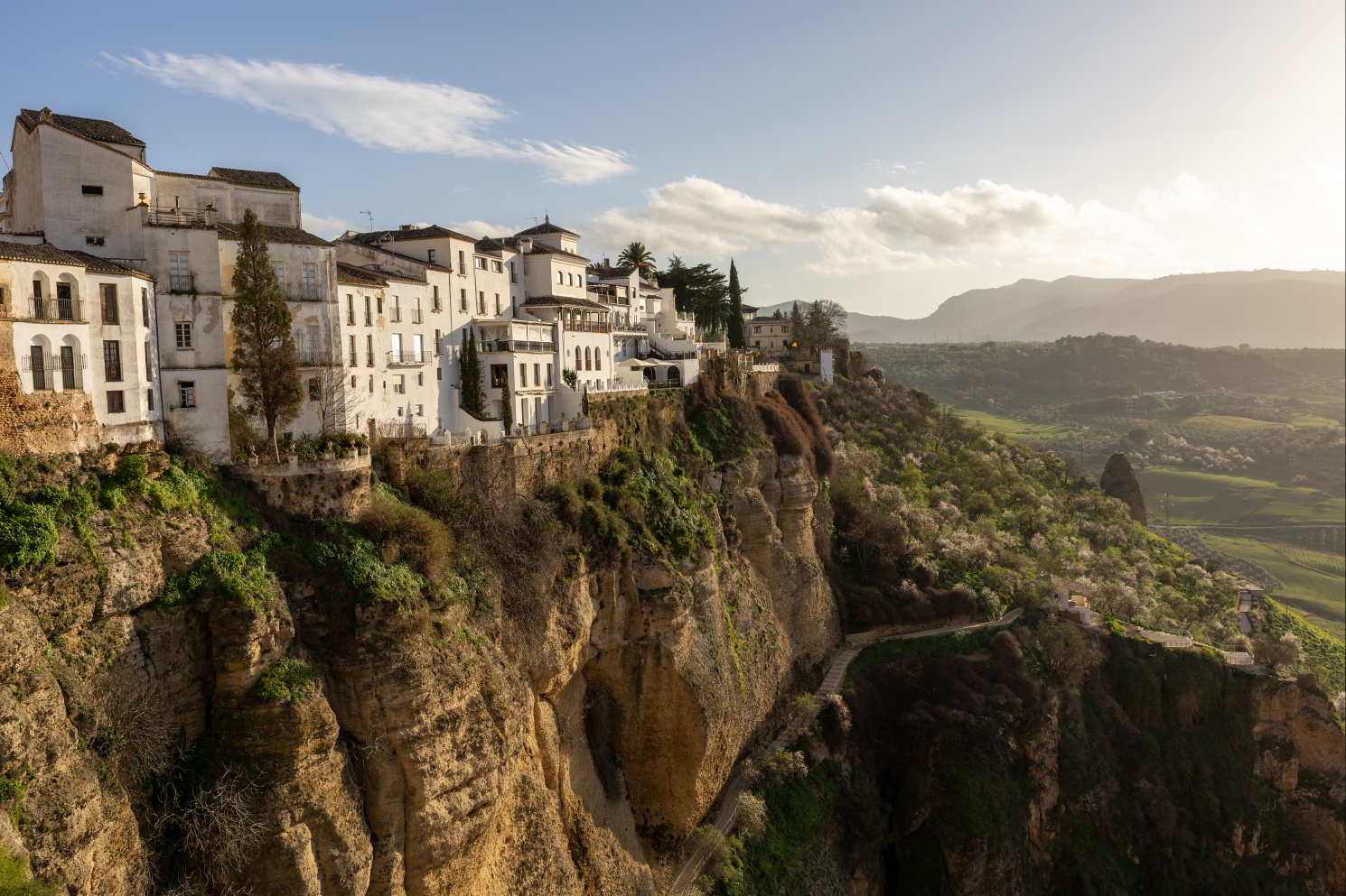 White village of Ronda on cliff
